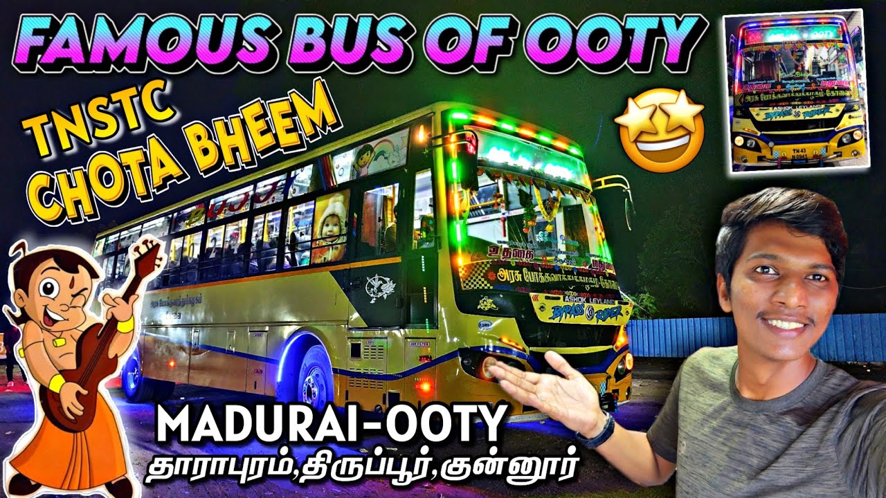 🔴TNSTC FAMOUS 'CHOTA BHEEM' BUS TRAVEL VLOG!!! MADURAI to OOTY | Naveen Kumar
