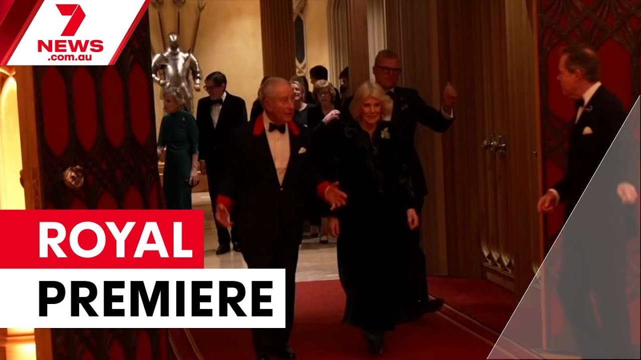 King Charles hosts historic royal film premiere | 7NEWS