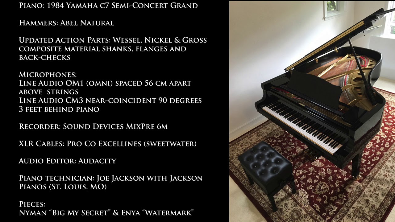 Yamaha C7 Grand Piano - Line Audio CM3 & OM1 mics sound test