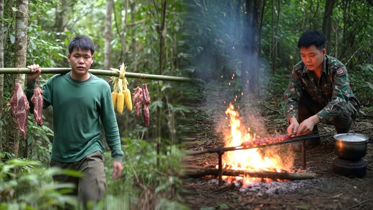 Living Off the Forest | Harvesting Corn, Making Lard and Preserving Food in a Green Woodland Farm