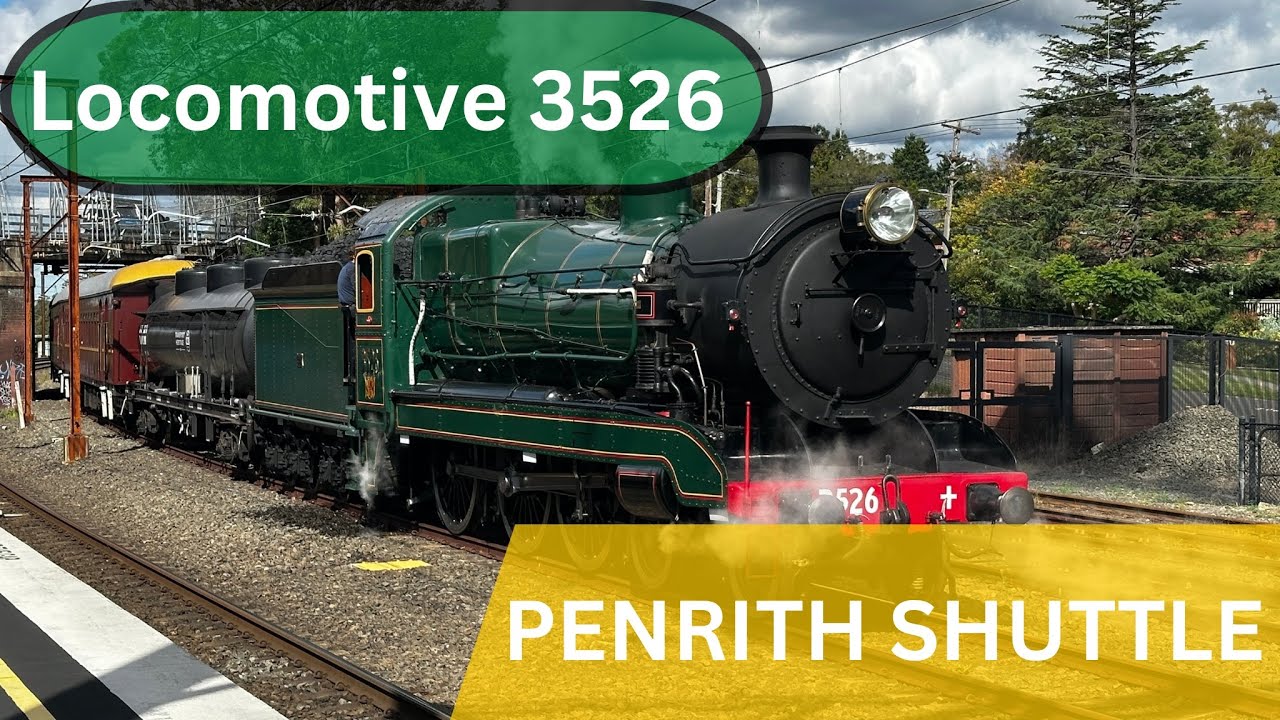 Steam Locomotive 3526 | Penrith Shuttle Runs - May 2025