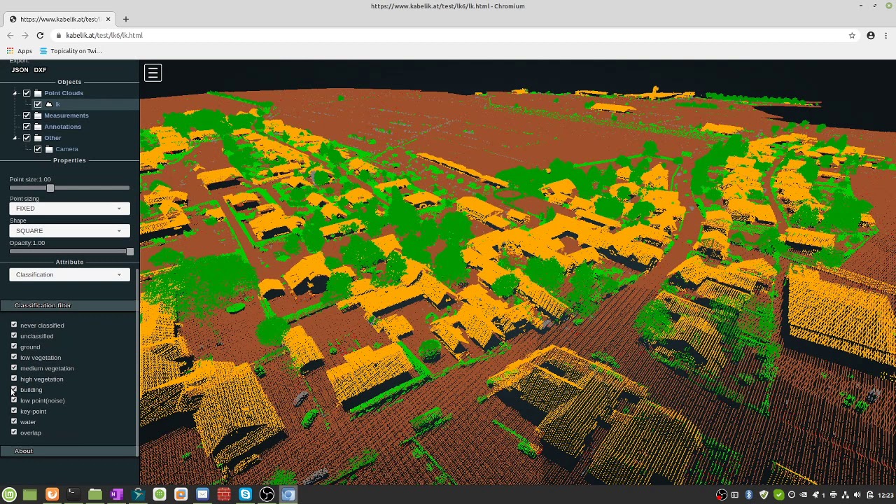 Potree Demo LIDAR Pointcloud Lanzenkirchen