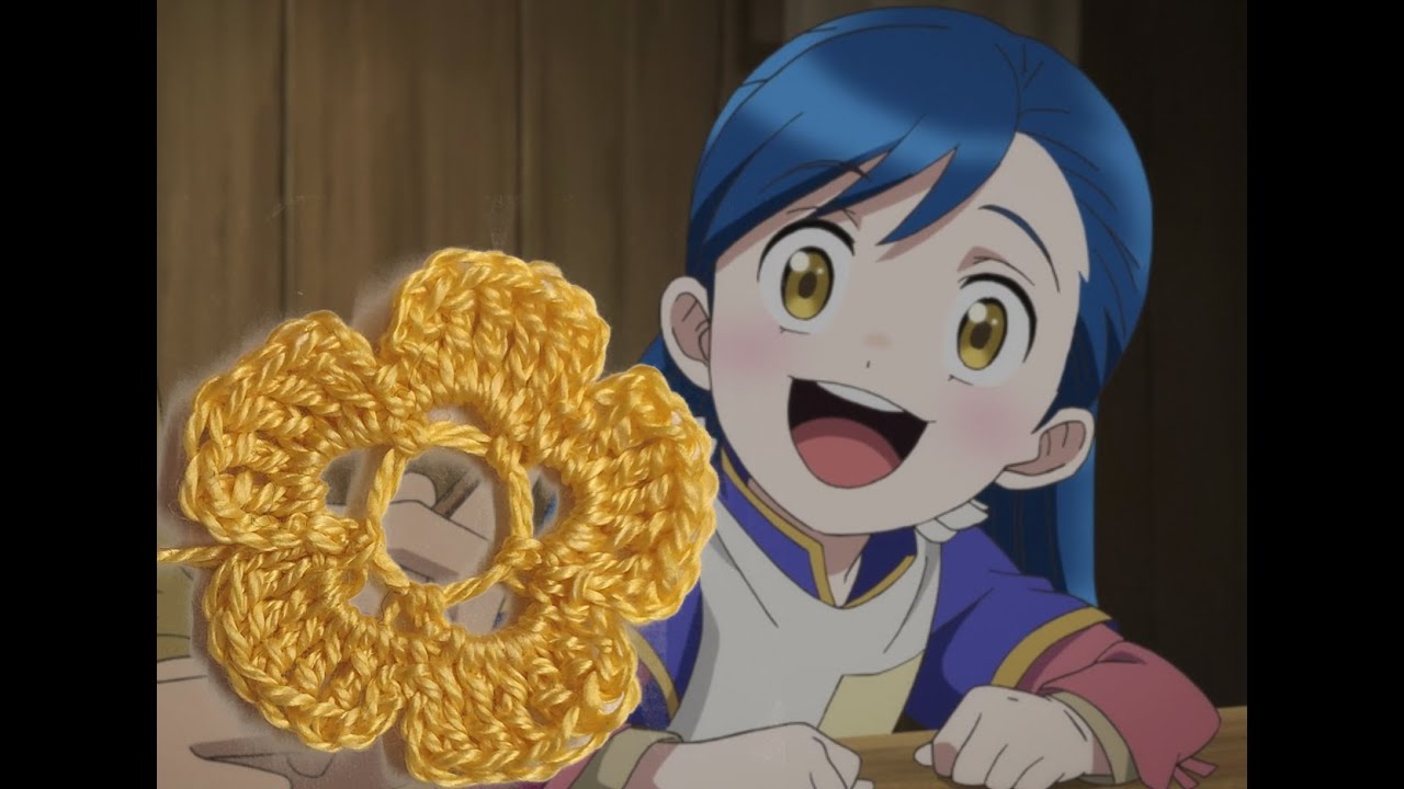 Háčkovaná kytička podle anime Honzuki no Gekokujou