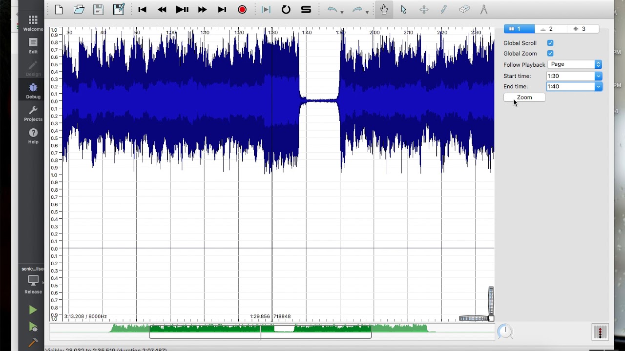 Time Interval Zoom feature - Sonic Visualiser