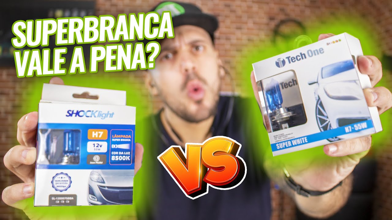 LAMPADA SUPER BRANCA VALE A PENA? ShockLight vs TechONE vs LED (COR, CORTE, INTENSIDADE, é boa?)