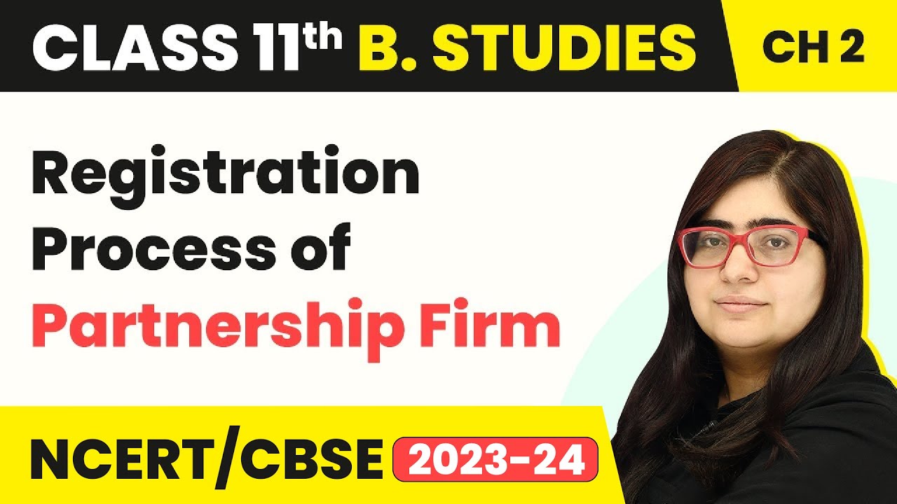 Registration Process of Partnership Firm | Class 11 Business Studies Chapter 2 | (2023-24)