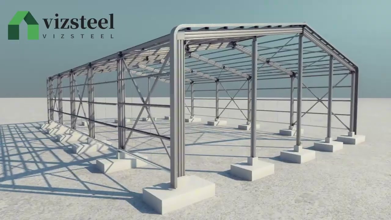 Steel Building Installation Process (3D Animation) | Step-by-Step Guide