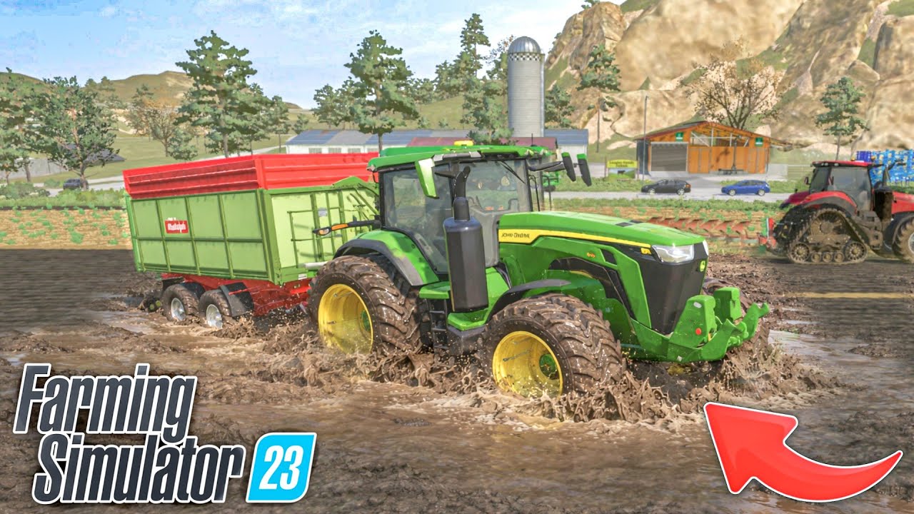 John Deere Tractor Stuck In Mud | Farming Simulator 23