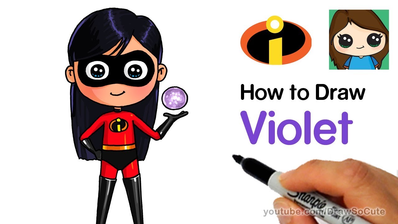 How to Draw Violet Easy | The Incredibles