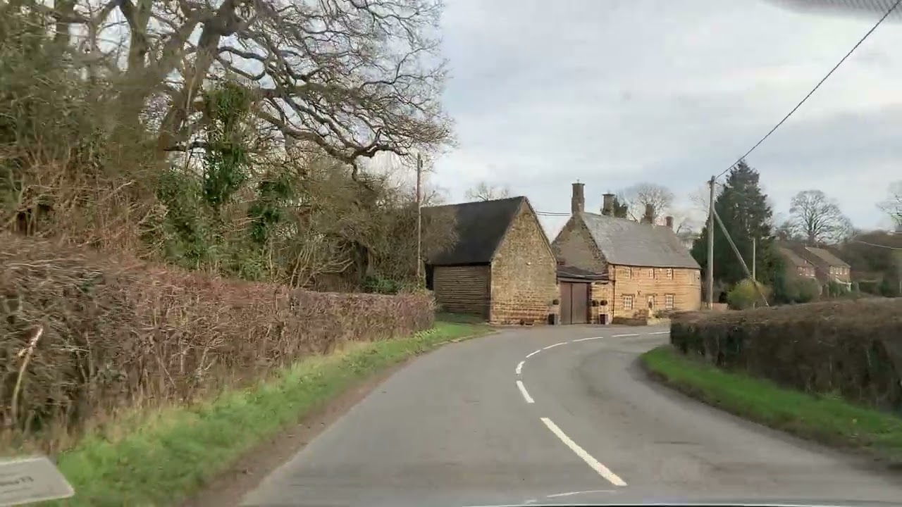 Driving into Moreton Pinkney
