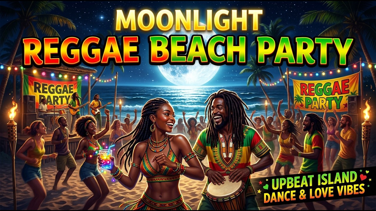 Moonlight Reggae Beach Party, Upbeat. where smiling, dancing, and celebrating love