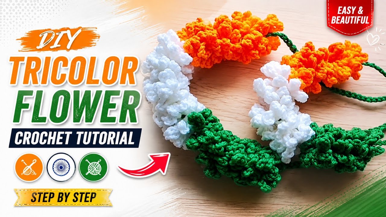 22 January 2026Republic Day Special 🇮🇳 Crochet Tiranga Gajra/Bracelet | Easy Tutorial