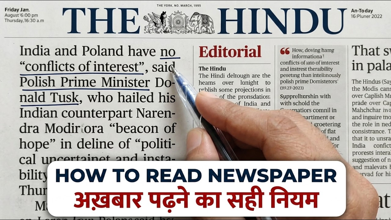 The Hindu Editorial videos / The Hindu Newspaper Reading Videos / How to read Newspapers /