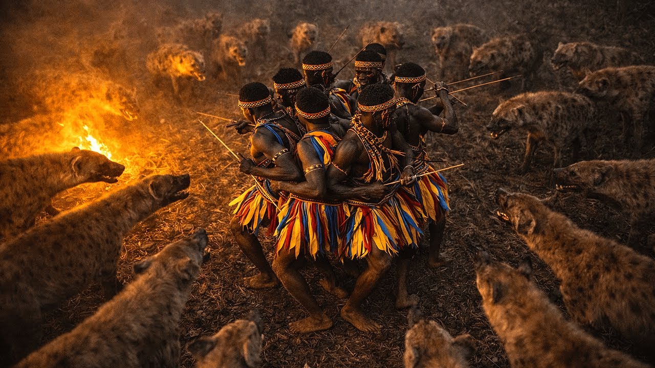The Night 20 Hungry Hyenas Were TERRIFIED of 7 Hadza warriors