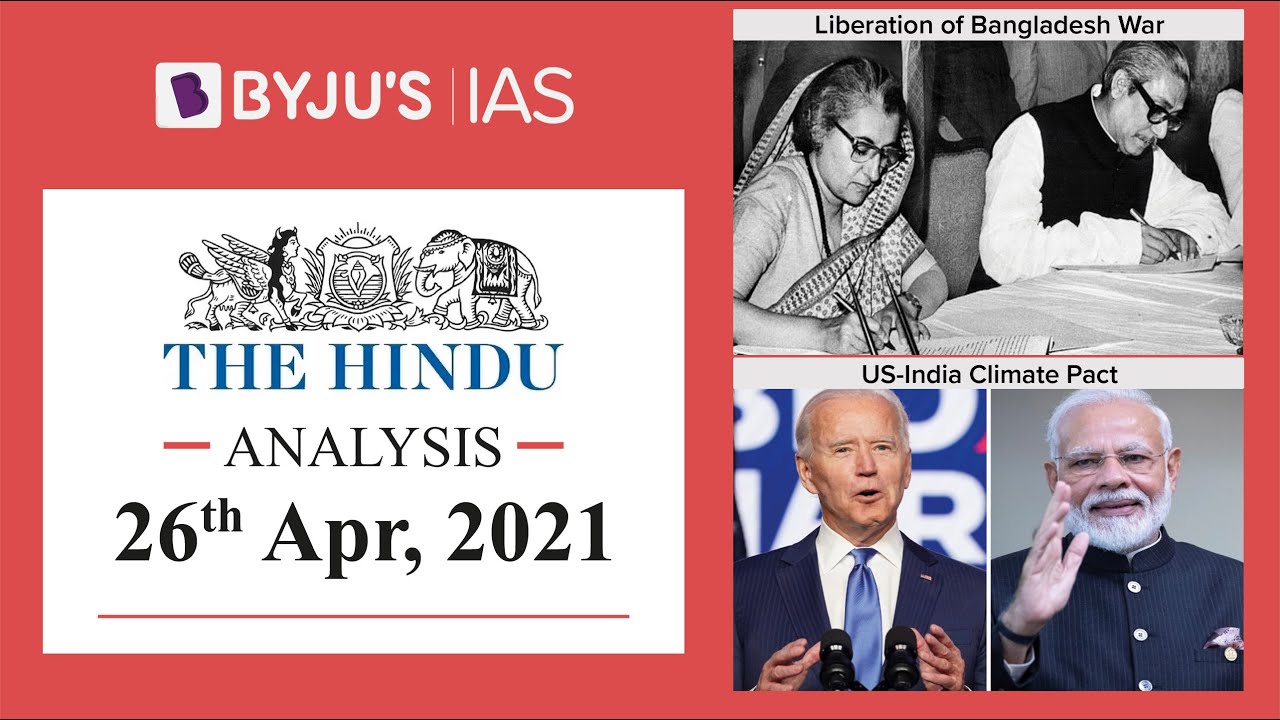 'The Hindu' Analysis for 26th April, 2021. (Current Affairs for UPSC/IAS)