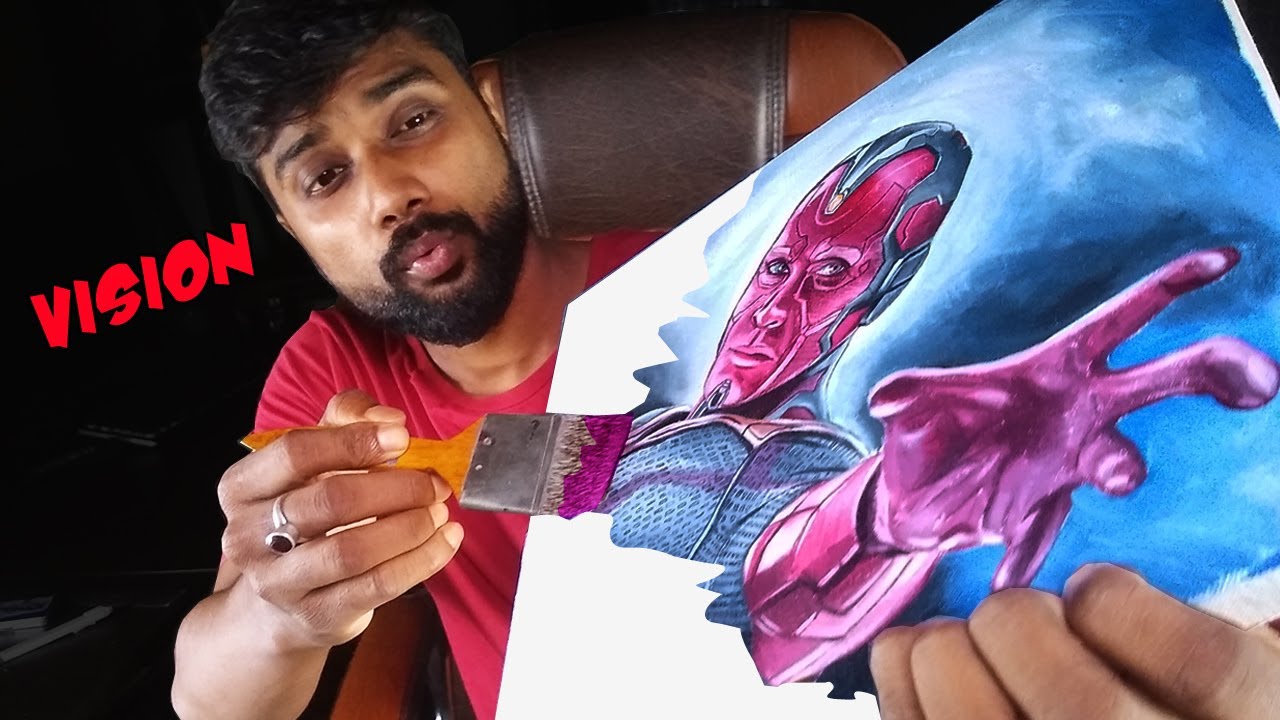 Painting Vision with Acrylic Colours  | WandaVision | Copyright Strike on my Channel☹️