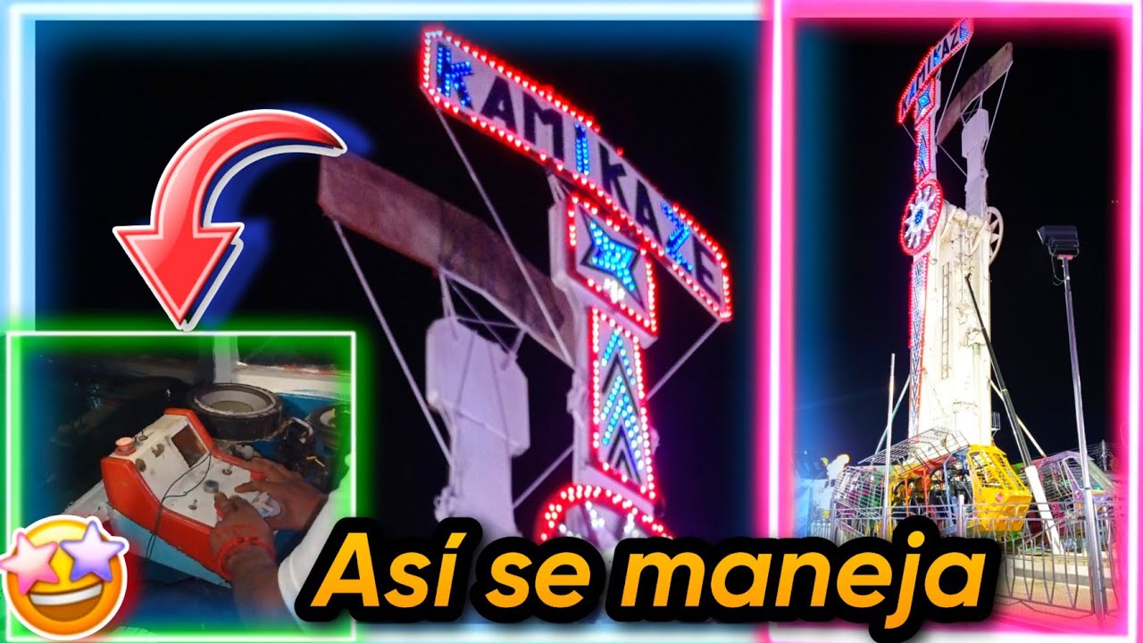 Como se maneja un Juego mecánico? juego mecánico Kamikaze así se maneja el Kamikaze #feria #kamikaze