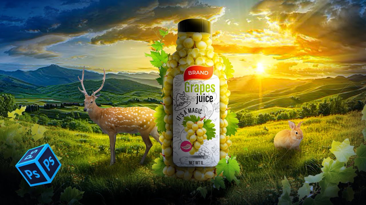 How to Create a Grape Juice Poster in Photoshop | Graphic Design Tutoria