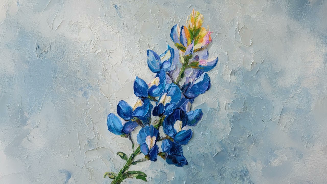 Blue Lupine: 1-Hour Textured Art Aesthetic