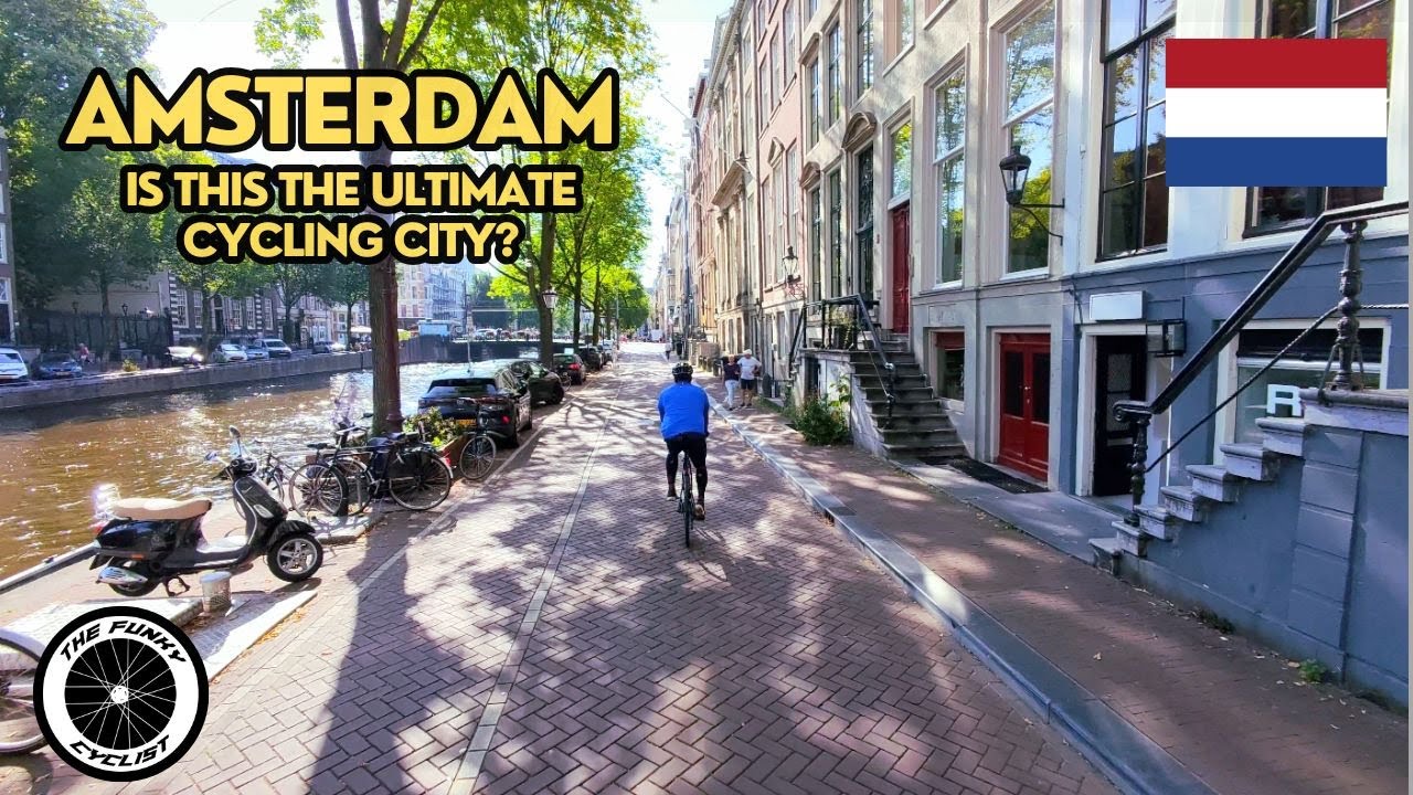 Is Amsterdam the ULTIMATE Cycling City? | Canal District - Van Gogh Museum - Anne Frank Museum (4k)