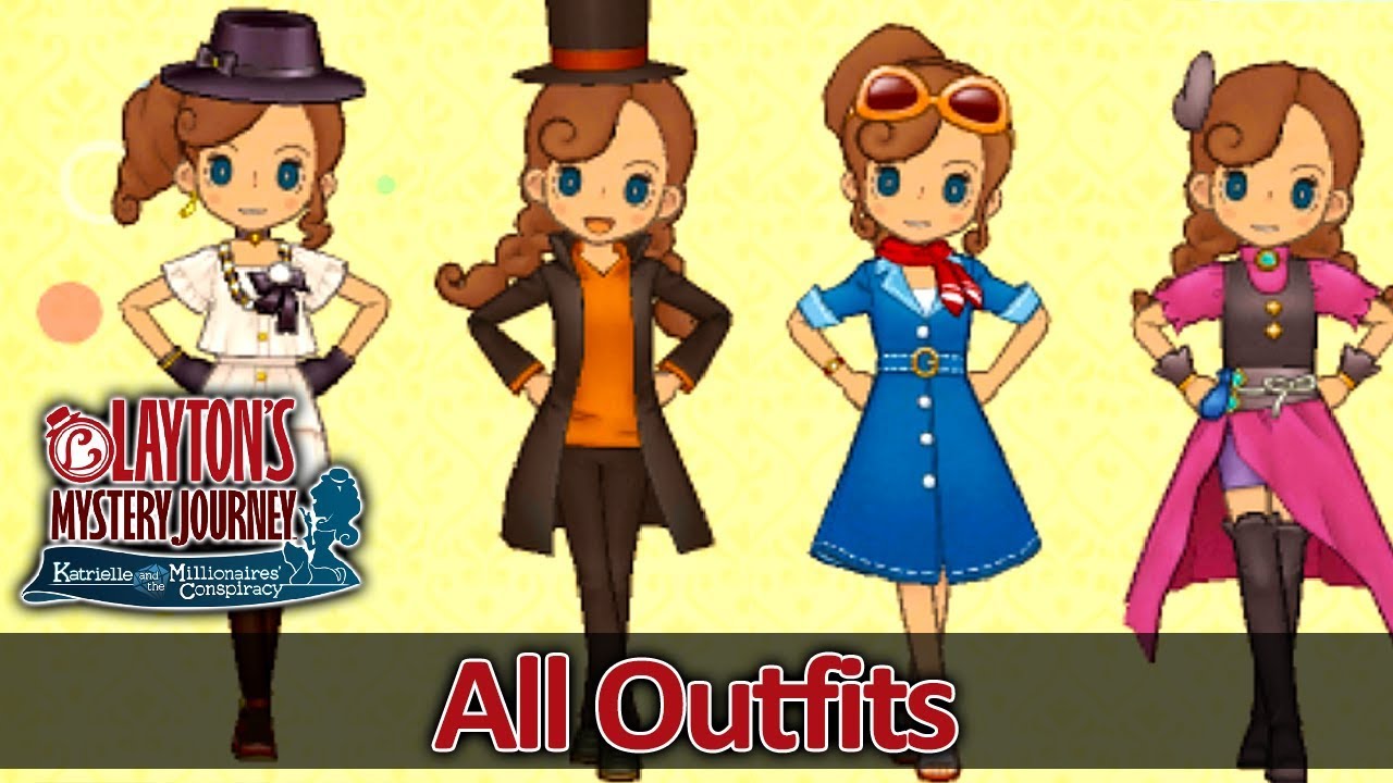 ALL Outfits for Katrielle in Layton's Mystery Journey 3DS (HQ) No Commentary