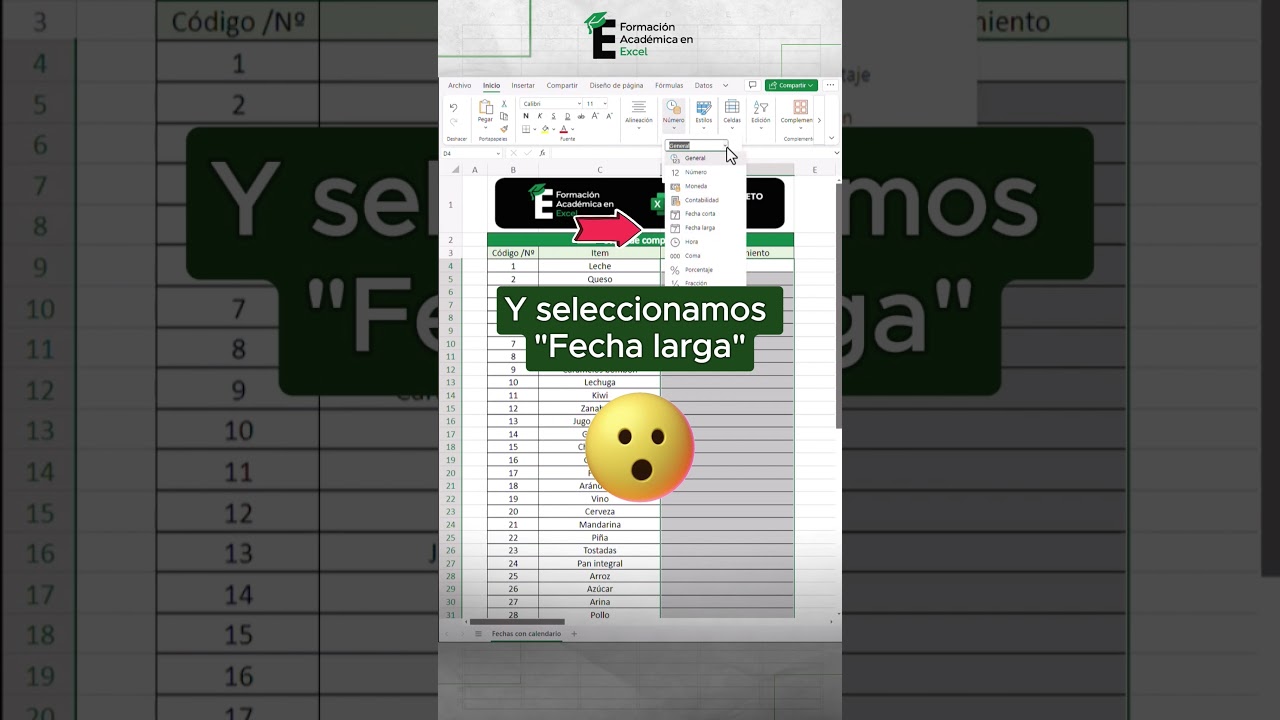 Inserta un calendario en Excel 😎✅