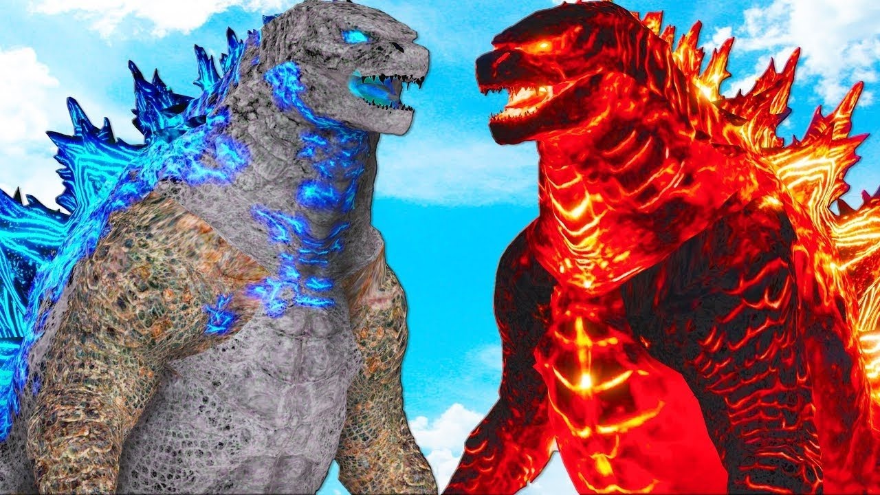GODZILLA FIRE VS GODZILLA ICE - EPIC MONSTER BATTLE