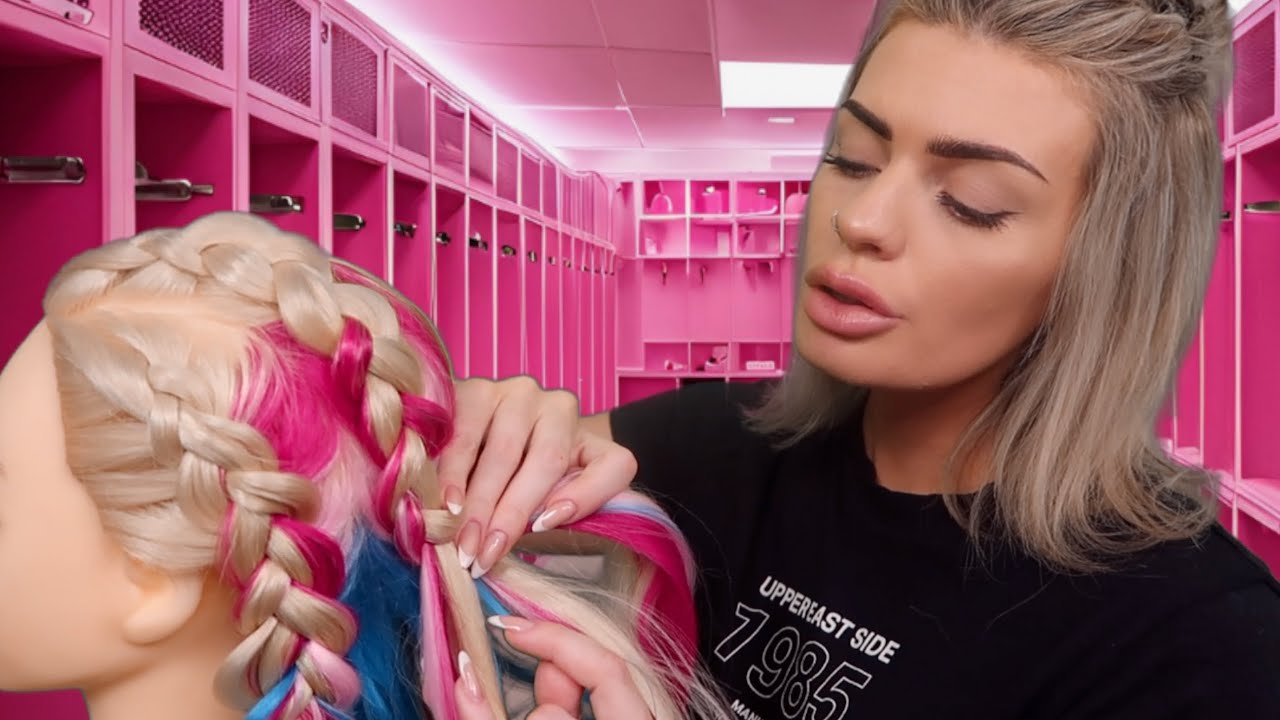 ASMR Popular Girl Braids Your Hair for Cheerleading Tryouts 🎀 (hair play roleplay)