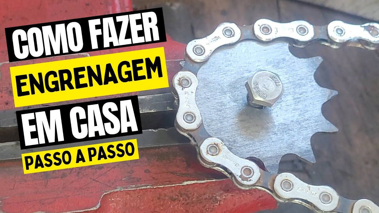 DIY - Como fazer engrenagem para corrente com ferramentas simples - Homemade chain gear.