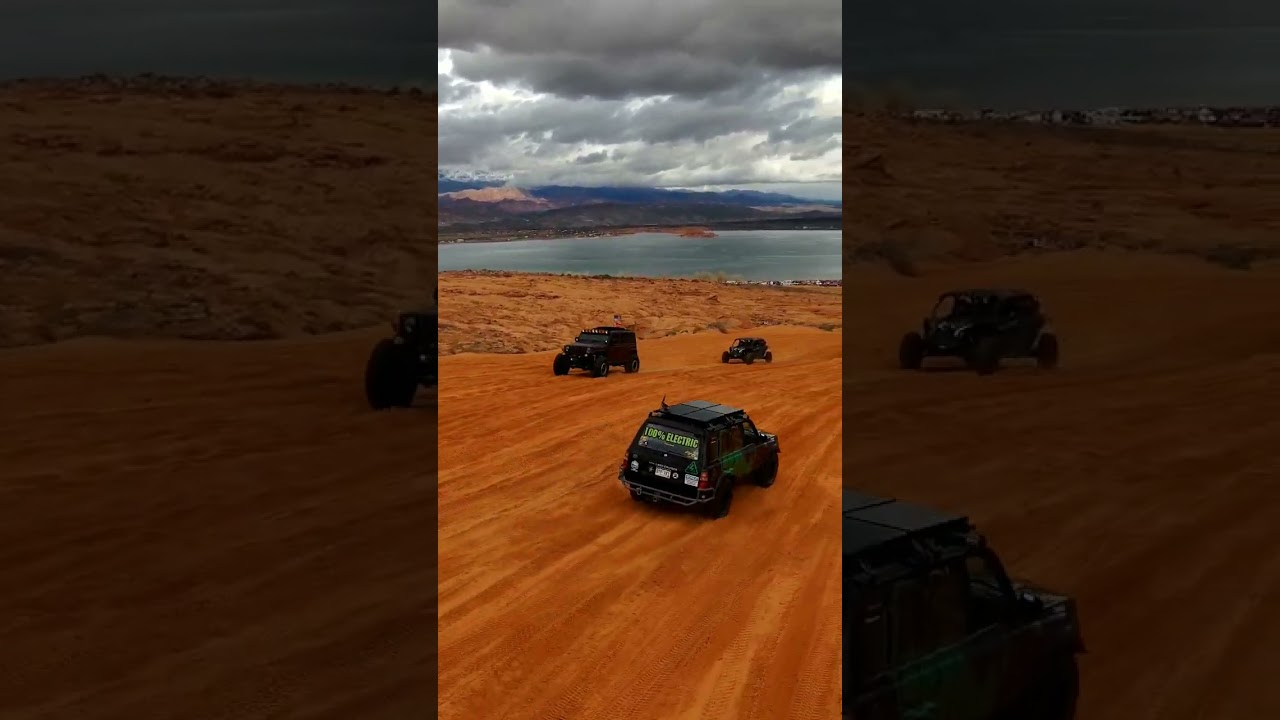 Racing #EVSwap Land Cruiser down Sand Mountain at #mattsoffroadrecovery #wreckergames
