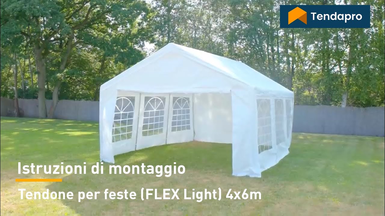 Tendone per feste 4x6m – Istruzioni di montaggio (FLEX Light) | TendaPro