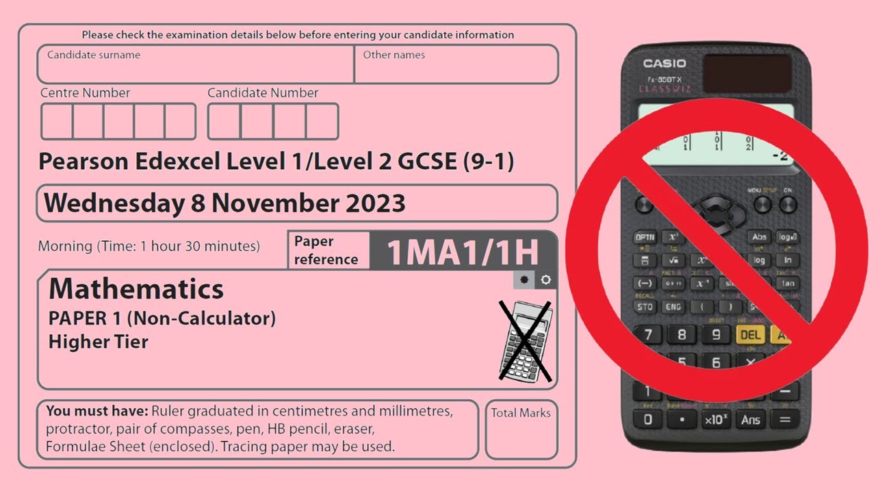 Edexcel GCSE Maths (1MA1) Higher : November 2023 Paper 1