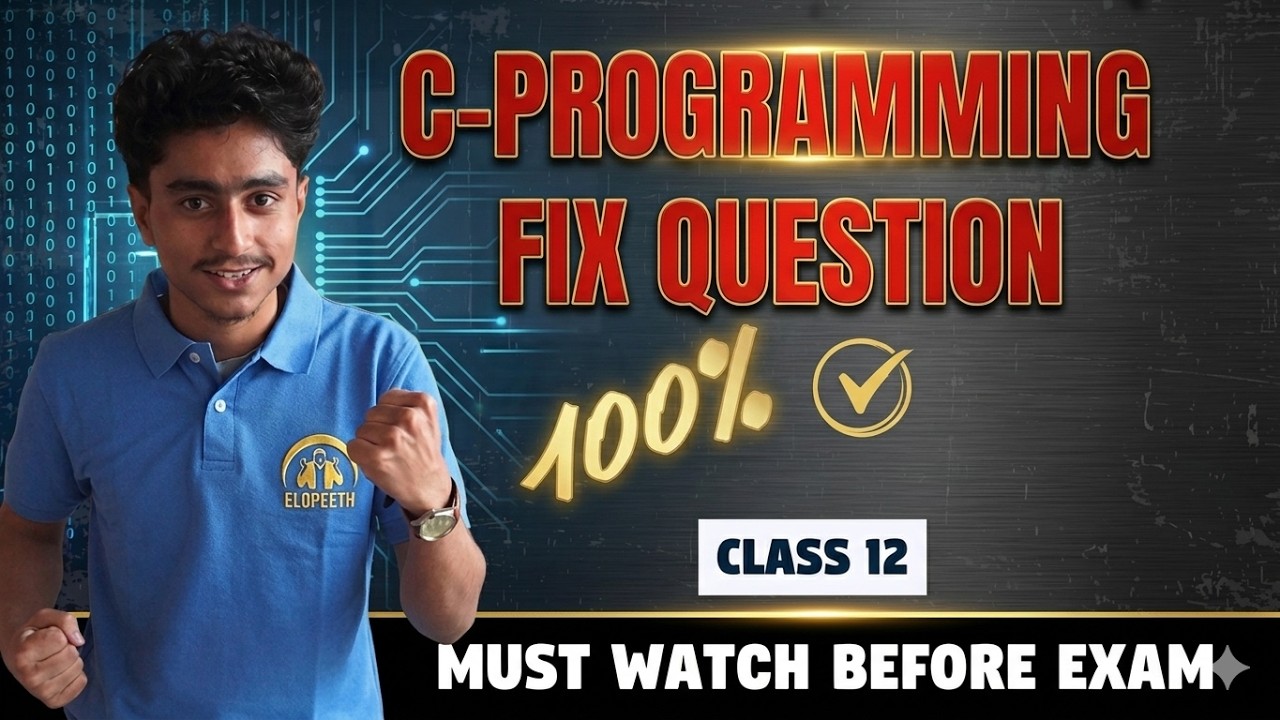C-PROGRAMMING IMPORTANT QUESTIONS BOARD EXAM CLASS 12 COMPUTER SCIENCE #elopeeth #computerscience