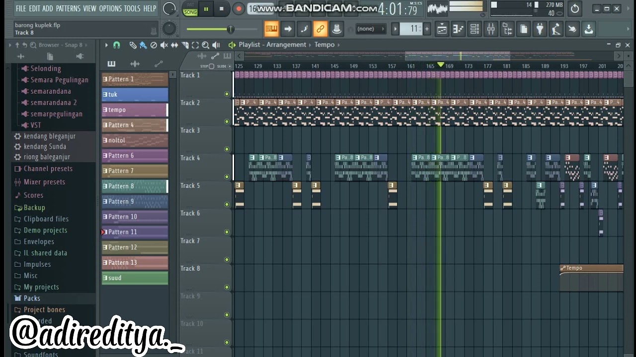 Fl Studio20 iringan tabuh barong ket,untuk latihan mekendang.