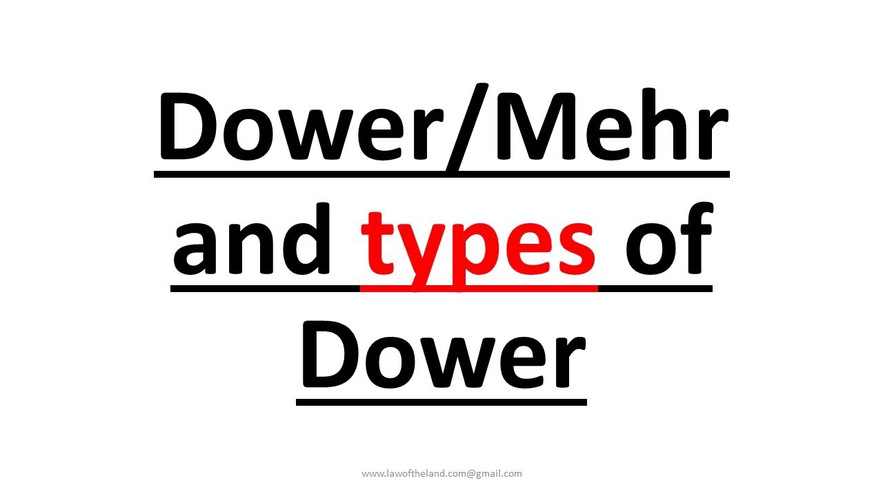Dower/Mehr and its types I Muslim law I Specified, Prompt, Proper, Deferred I