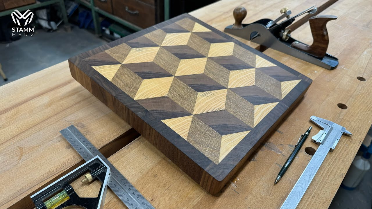 Woodworking: Creating a Cutting Board with 3d Cubes Pattern - First Approach