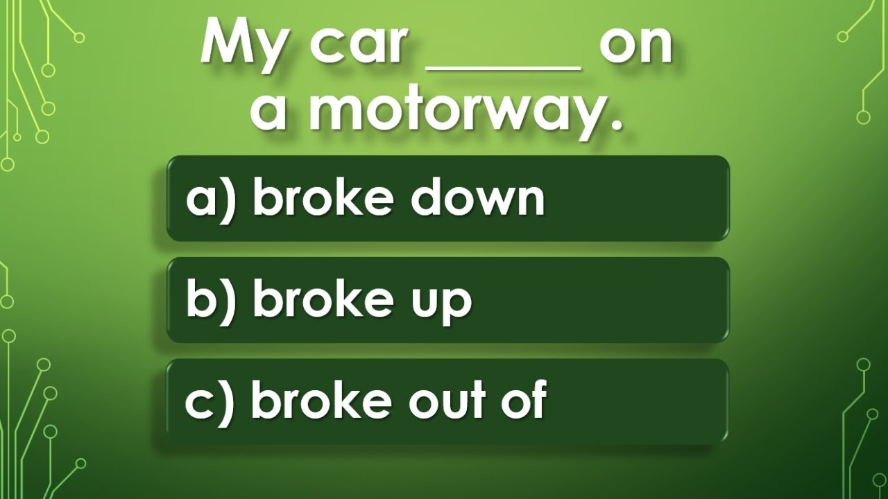 Phrasal Verbs - Break | English Vocabulary Test