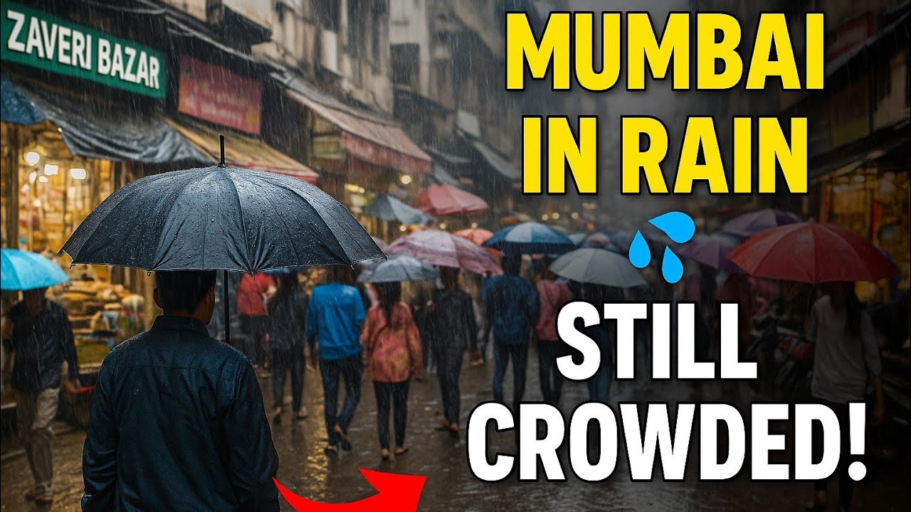 Mumbai Rain Walk: Zaveri Bazar to Lohar Chawl || Heavy Rain in Mumbai | Urban Street Life