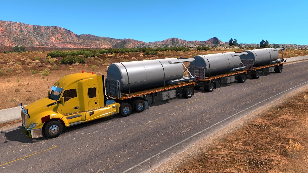 ATS | Beta 1.32 | Triple plataforma en ruta en Nevada | Kenworth T680