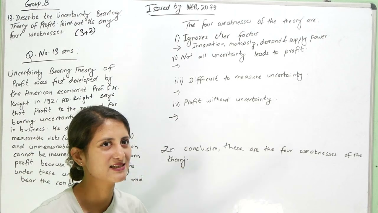 Uncertainty-Bearing Theory of Profit | Weaknesses of the Theory | Economics | Explained in Nepali