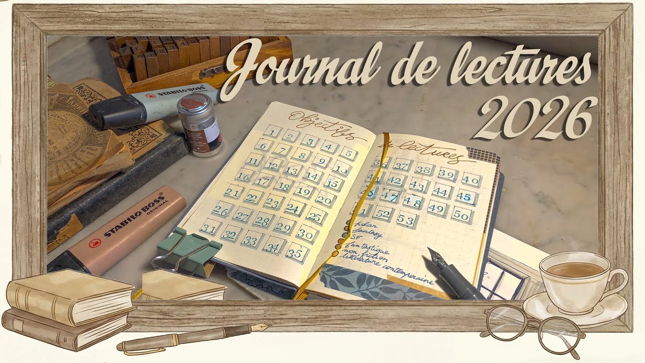 Mon journal de lecture 2026 format A6  - organisation, déco et préparation de mon challenge lecture