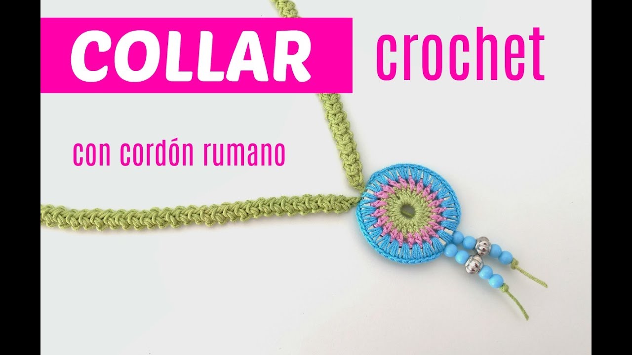 Collar de crochet con cordón rumano