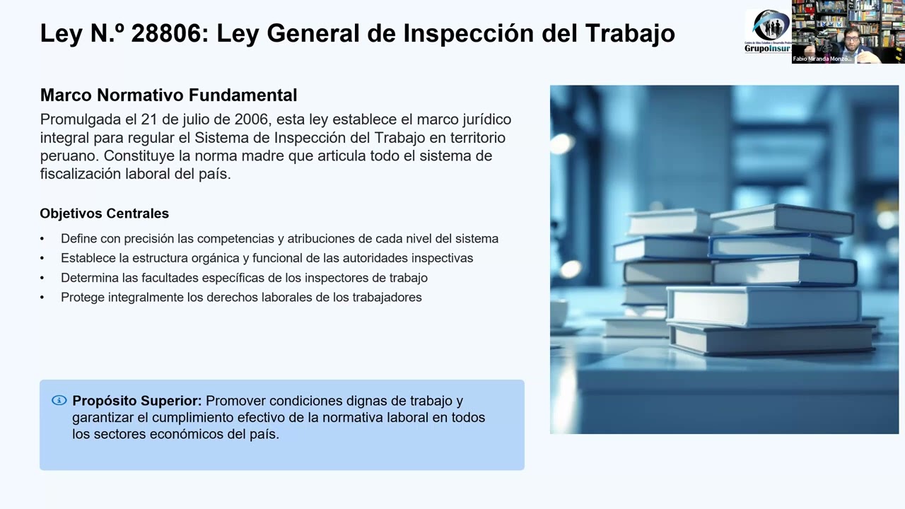 LEY GENERAL DE INSPECCION DEL TRABAJO Y SU REGLAMENTO - SESION N° 01