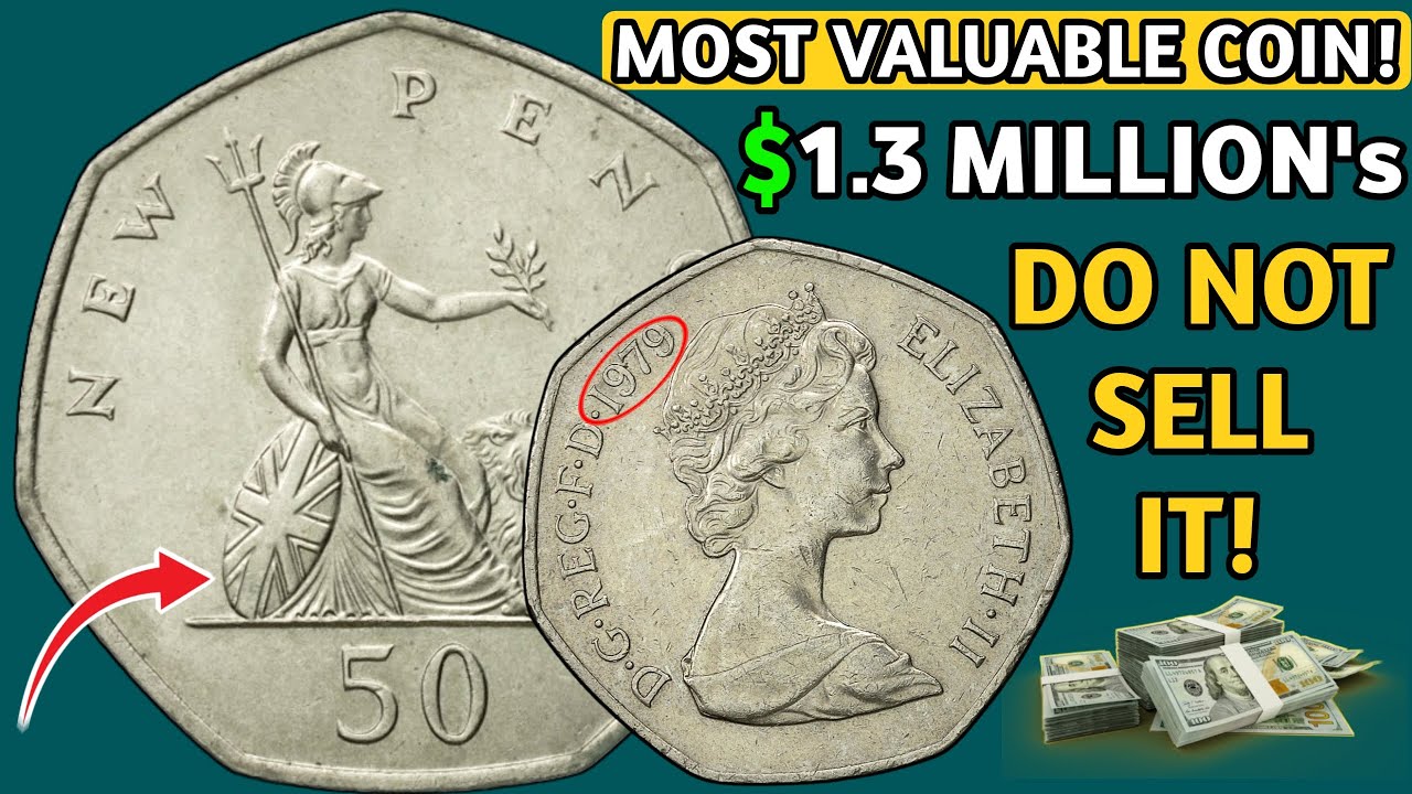 Сколько может стоить монета достоинством 50 пенсов 1979 года выпуска? | Проверьте сдачу прямо сей...