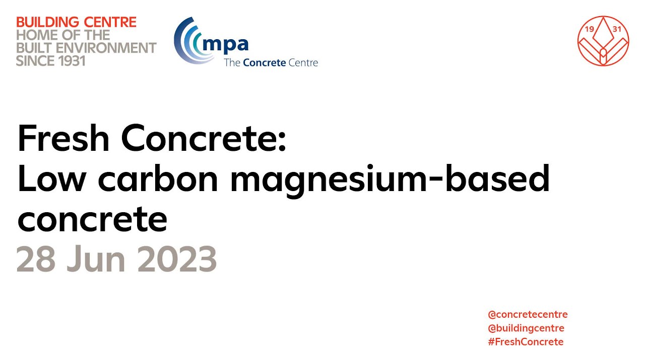 Fresh Concrete: Low carbon magnesium-based concrete