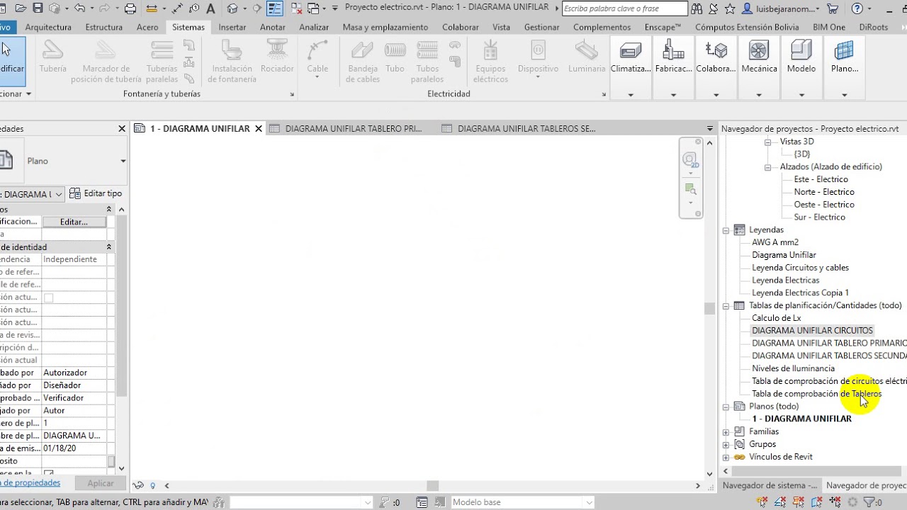 Diagrama Unifilar con Revit