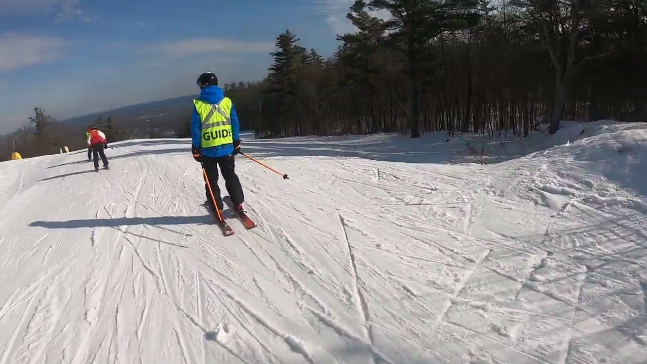 skiing totally blind; technical ski tips & top to bottom at Calibogie