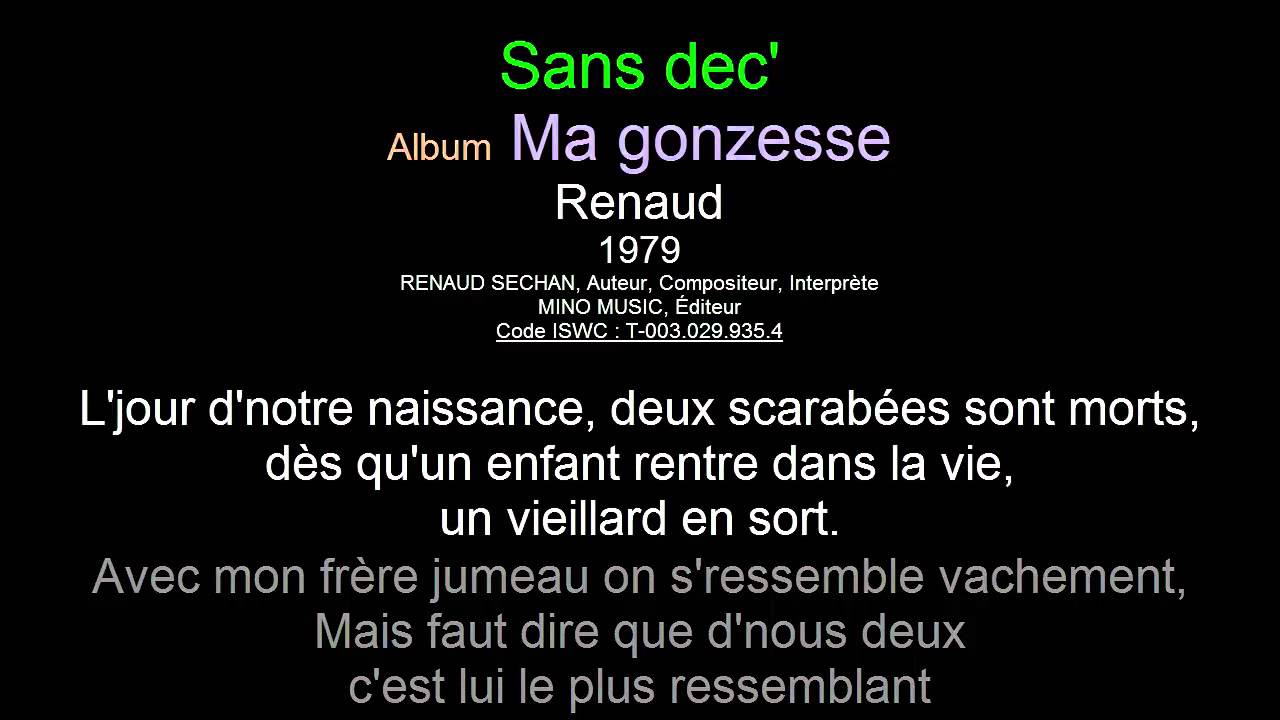 Sans dec' - Paroles & Musique