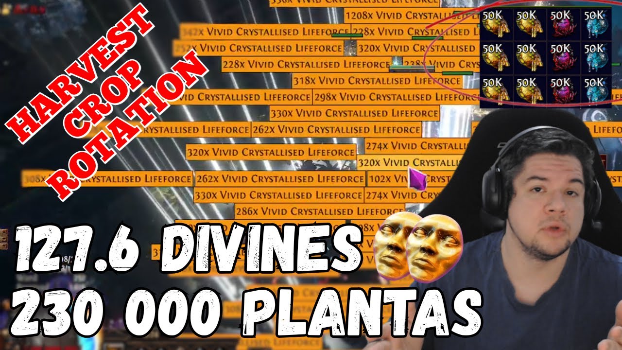 Harvest Crop Rotation vale a pena ? 330 mil plantas e 127,50 Divines em path of exile