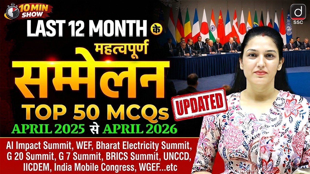 10 Min Show | Important Summits 2025-2026 Top 50 MCQs | 10 Min Show by Namu ma&rsquo;am